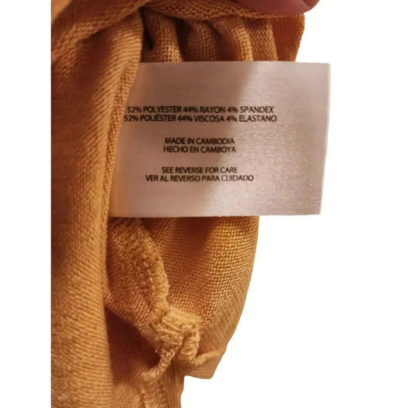 Orvis Womens Yellow Knit Polyester Blend V-Neck Pullover Tunic Top Size Small - Picture 8 of 11